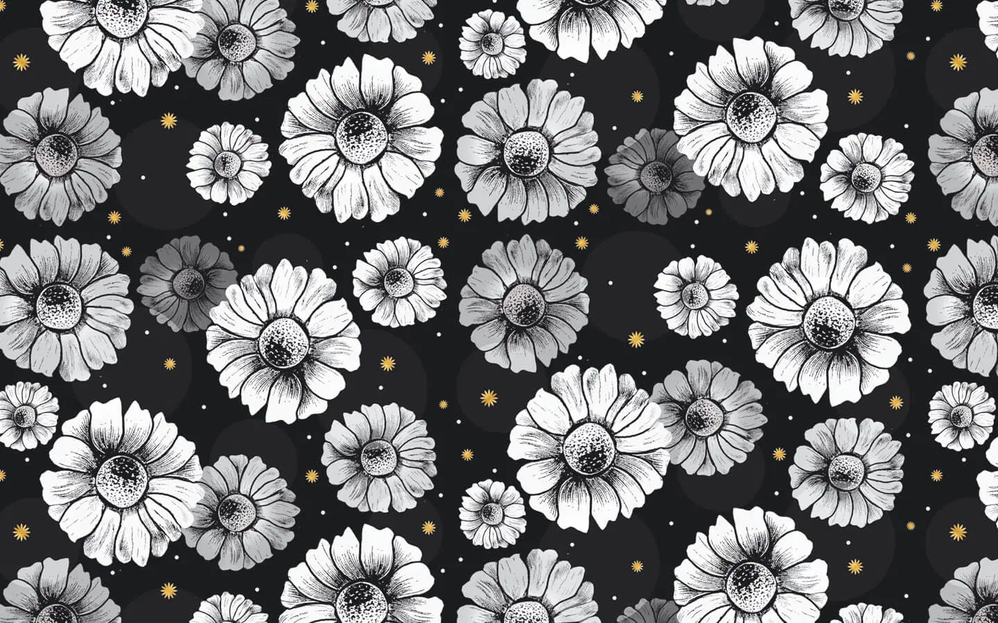Daisies : Floral Black And White Pattern Condolence Miss You Fading ...